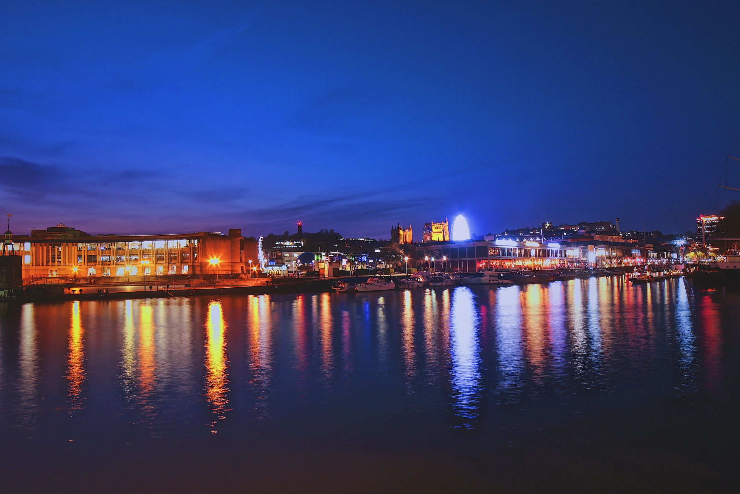 Bristol harbour at night
