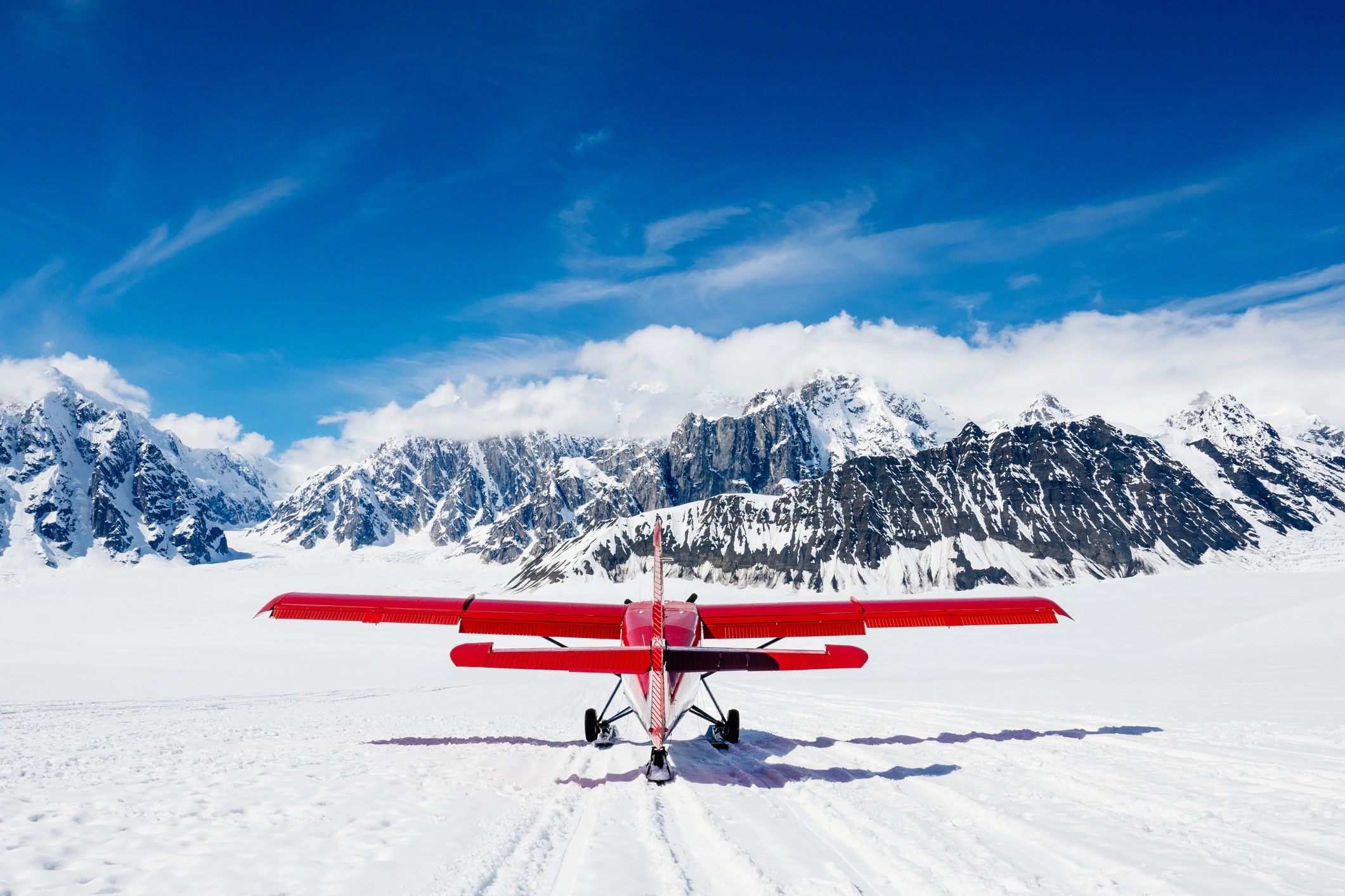 Air travel deal inspiration with aircraft at sunset