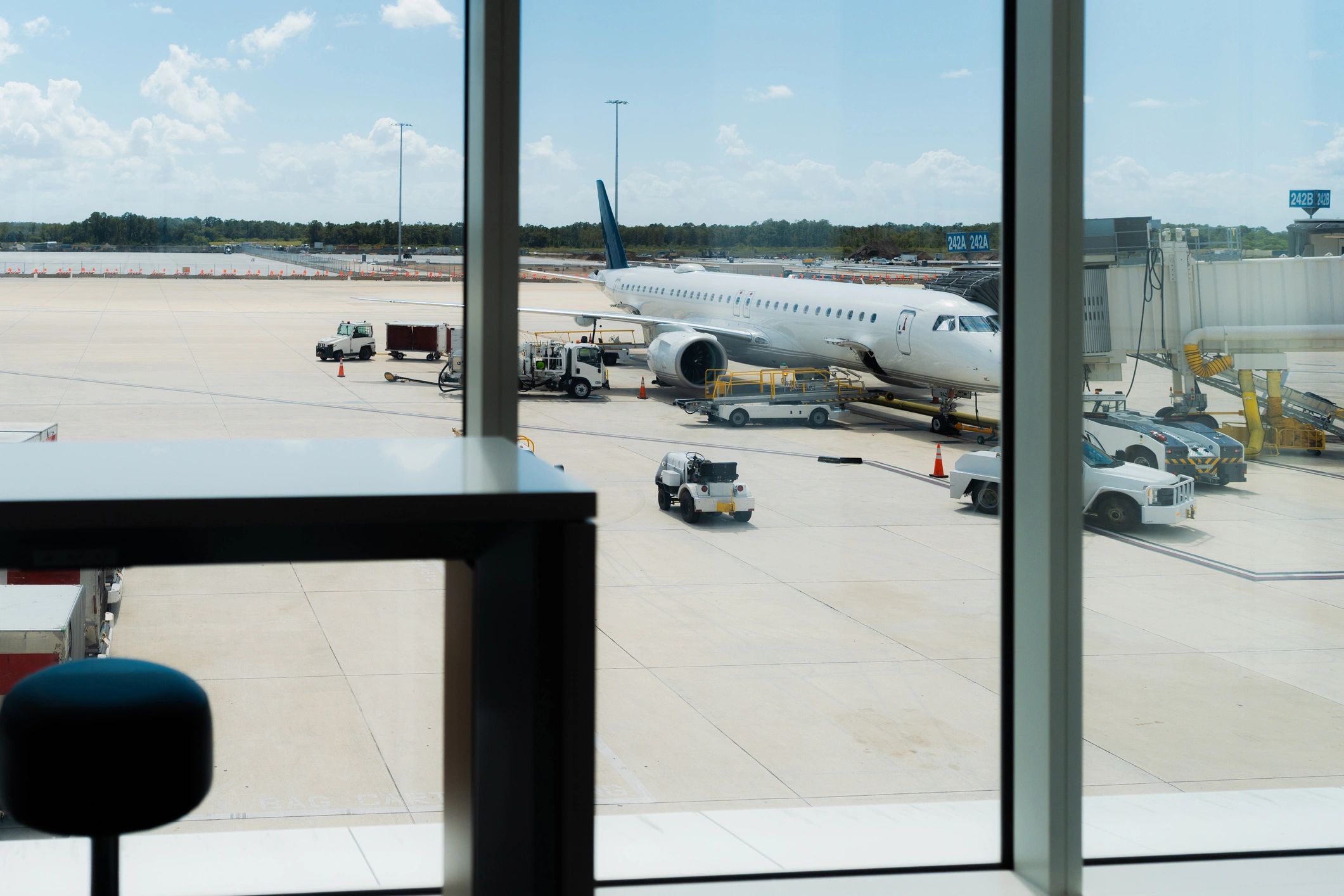 Airport terminal scene representing convenient airport car collection