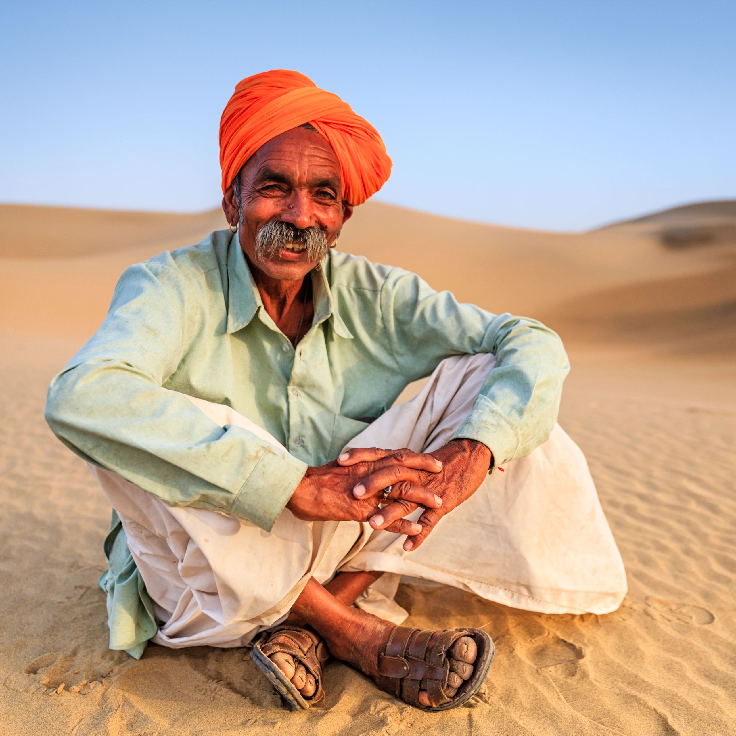 Portrait of a traveller outdoors