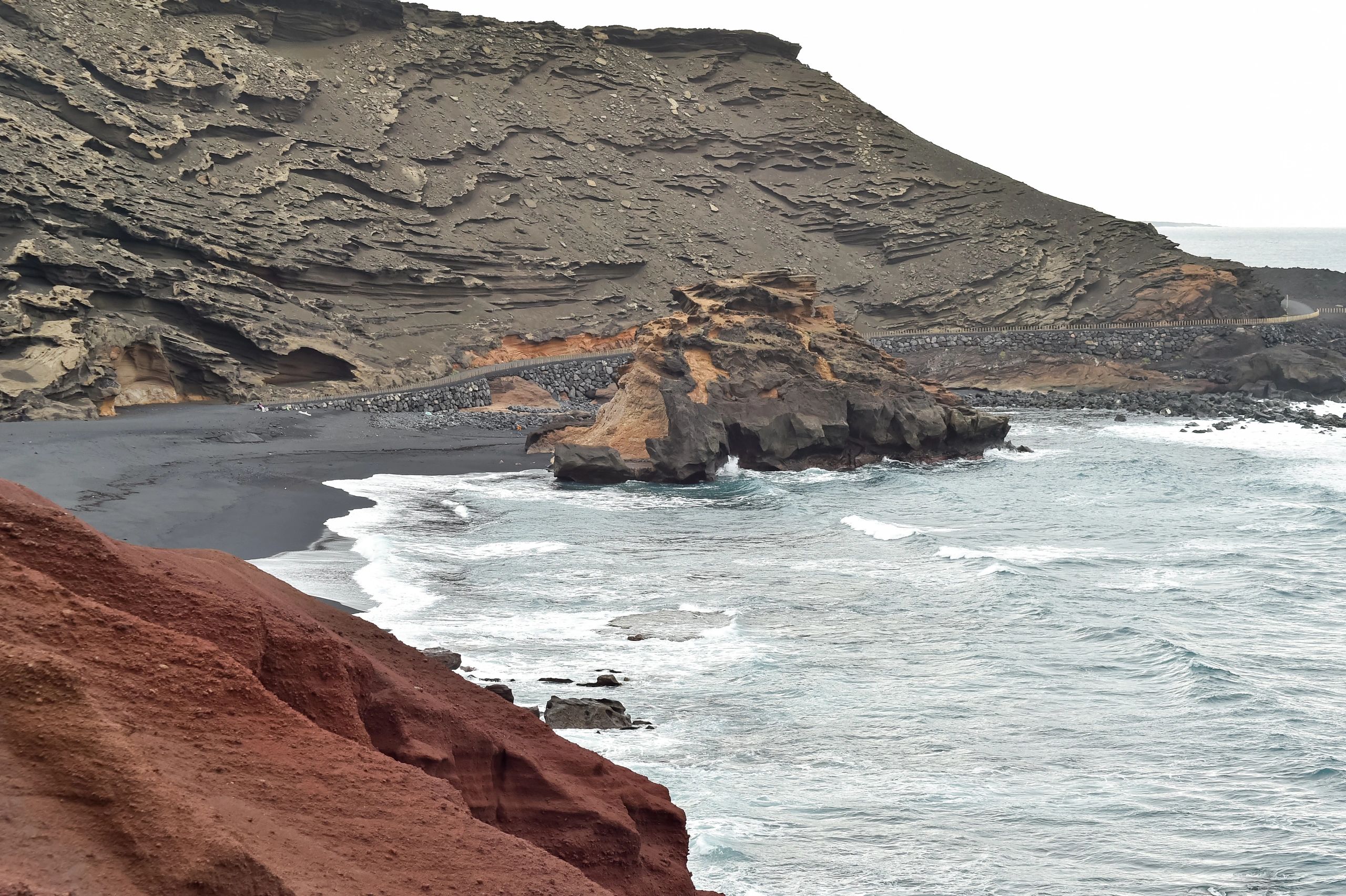 Volcanic coastal landscape in Lanzarote with Atlantic views