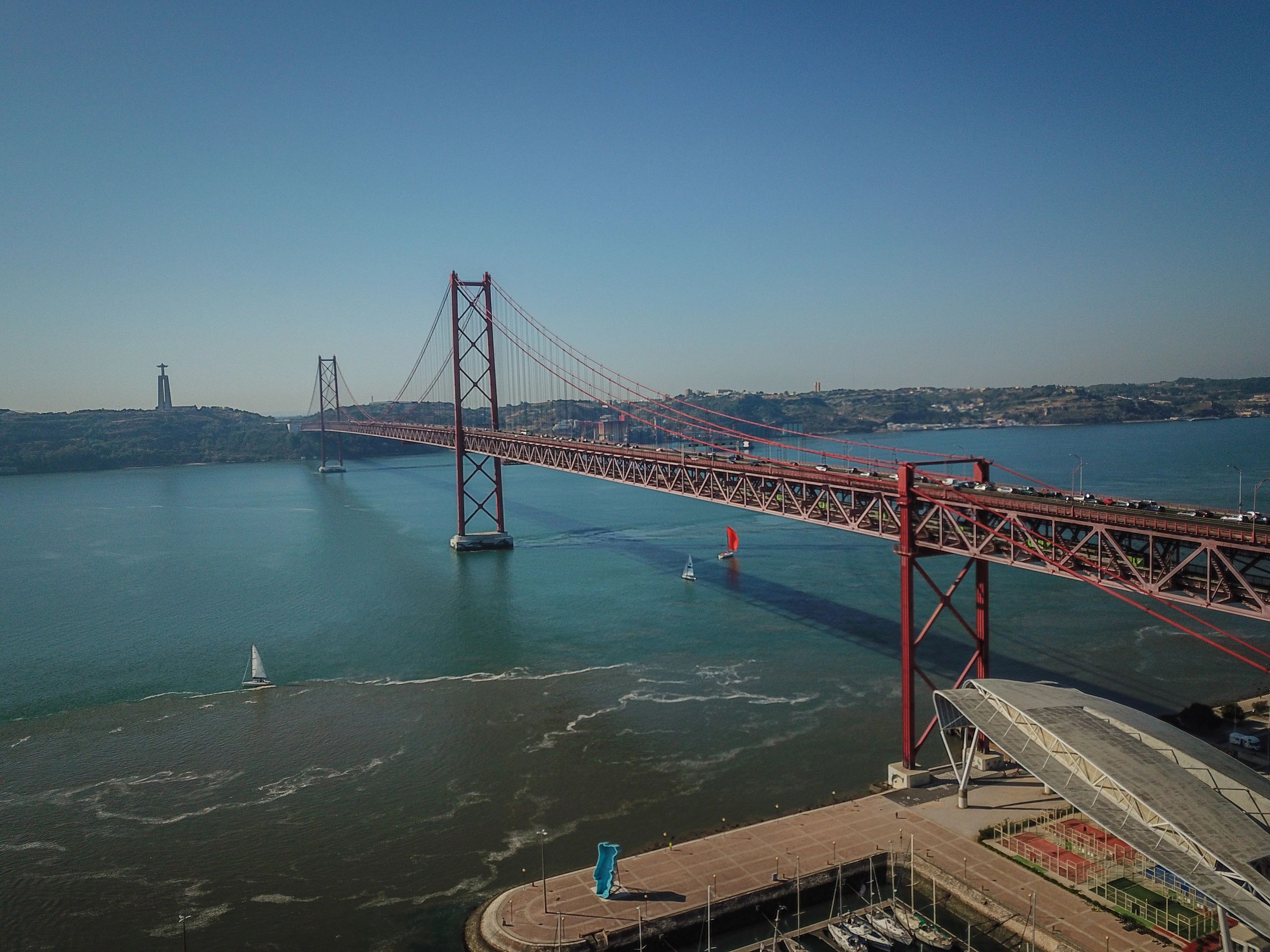 25 de Abril Bridge over the Tagus River in Lisbon