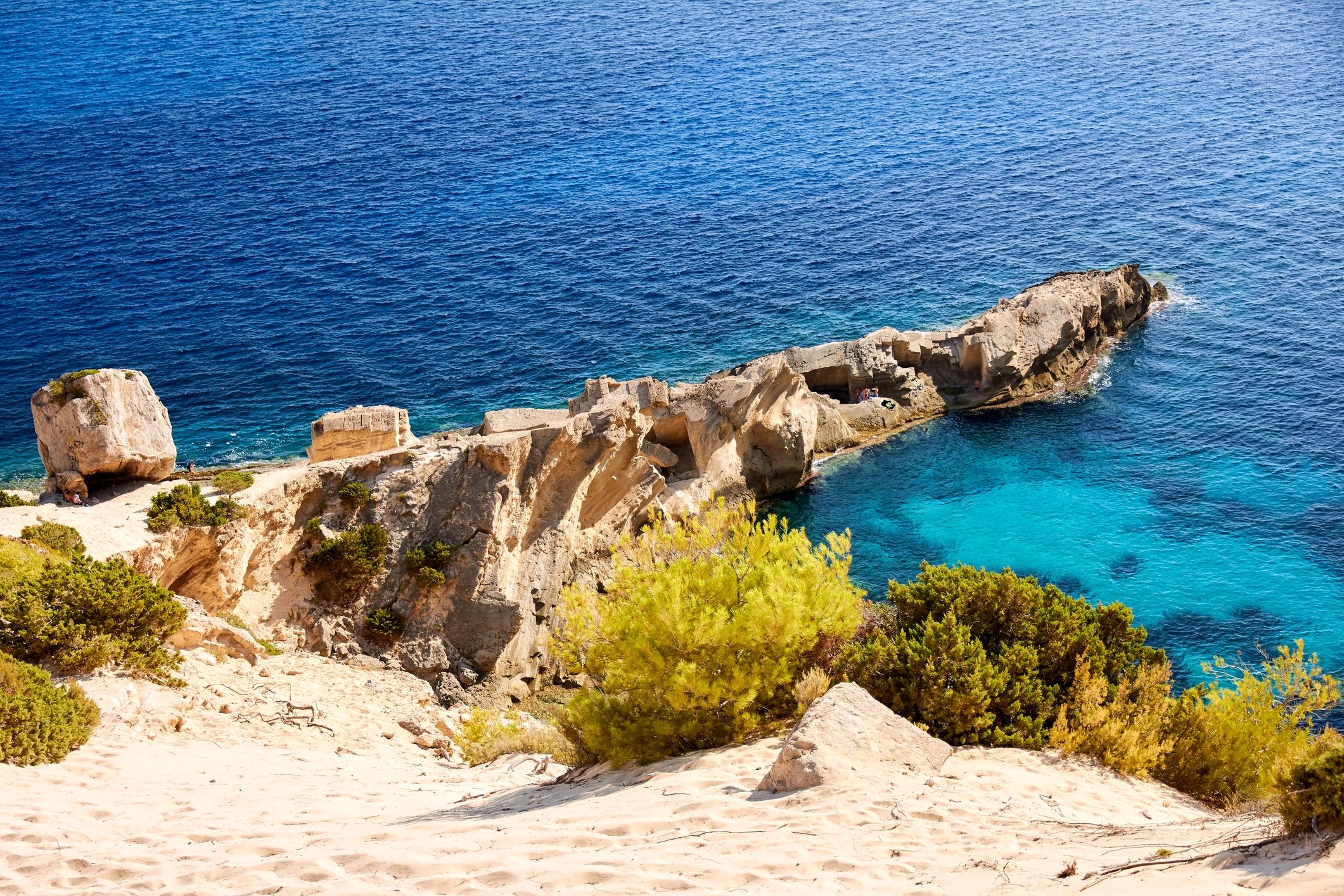 Atlantis Ibiza quarry and blue sea coastline